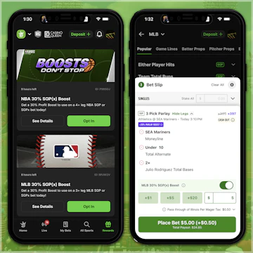 Snapshot of odds boosts on the Draft Kings Sportsbook app
