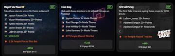 Snapshot of pre built parlays on Draft Kings