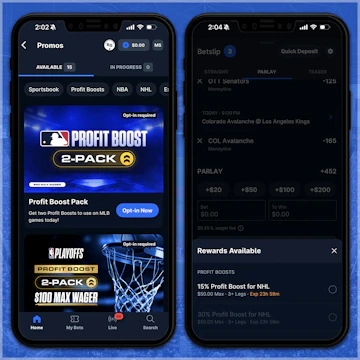 Snapshot of profit boosts on the Score Bet