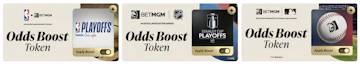 Snapshot of sport specific odds boosts on Bet MGM