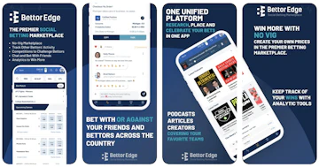 Snapshot of the Bettor Edge mobile app