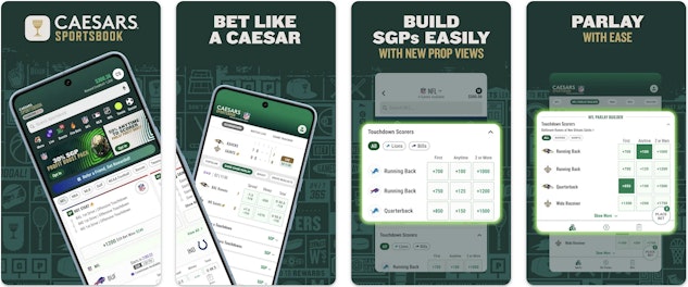 Snapshot of the Caesars Sportsbook app