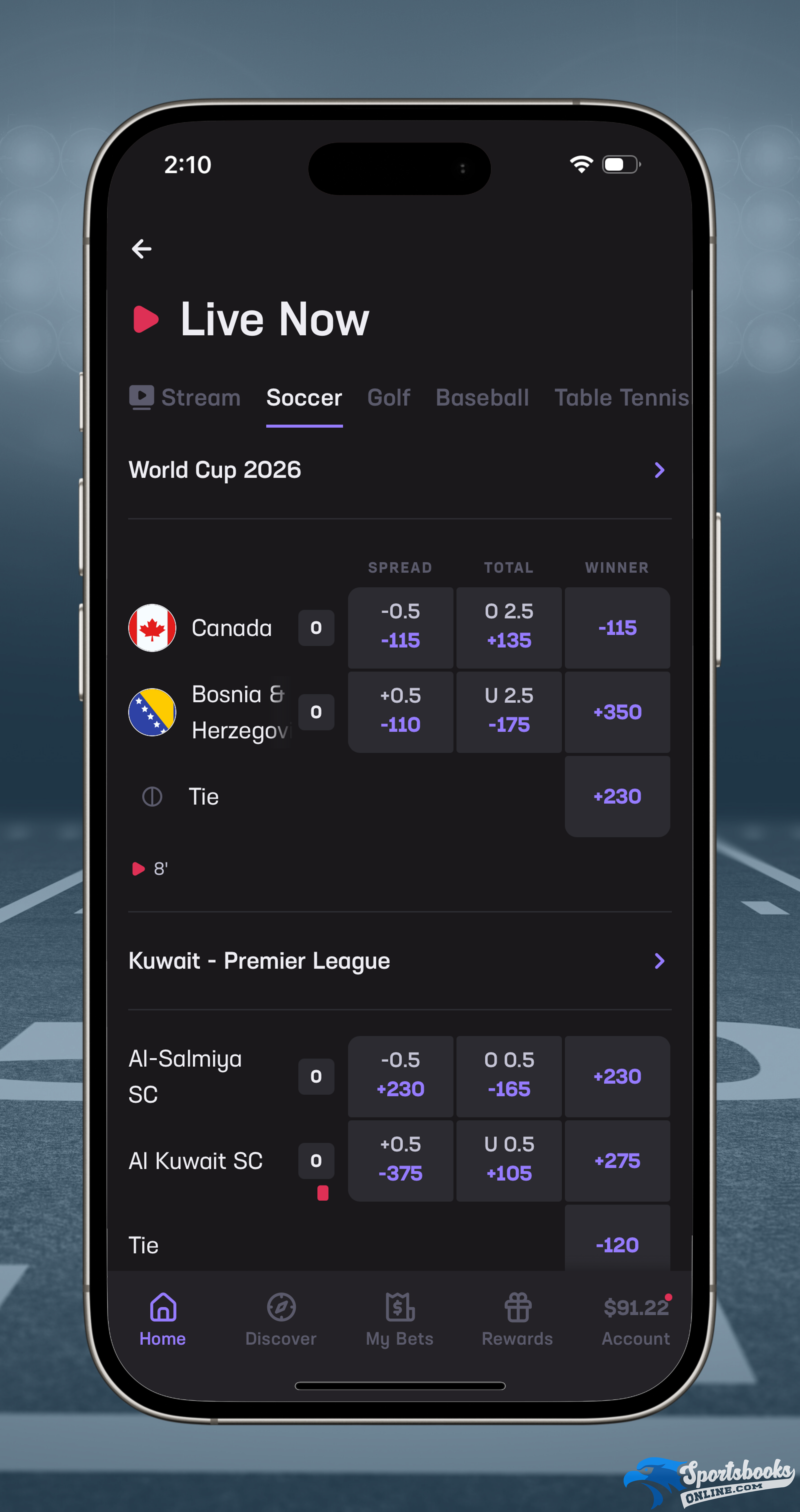 Soccer Live Betting on Hard Rock Bet