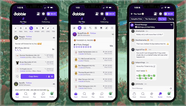 Social elements on the Dabble app