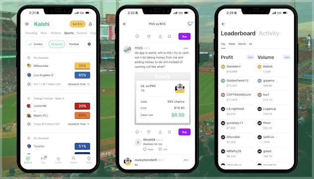 Sports features on the Kalshi app