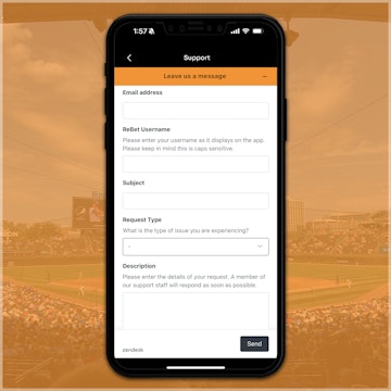 Submit a message to Rebet support