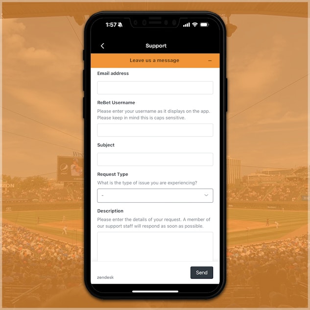 Submit a message to Rebet support
