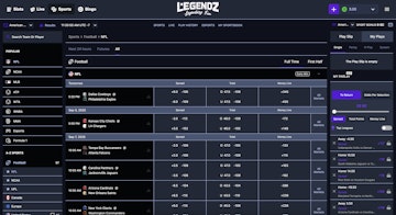 The Legendz Social Sportsbook home page