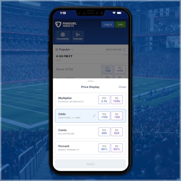 Toggle display modes on the Fan Duel Predicts app