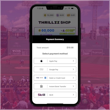 Variety of payment options on Thrillzz